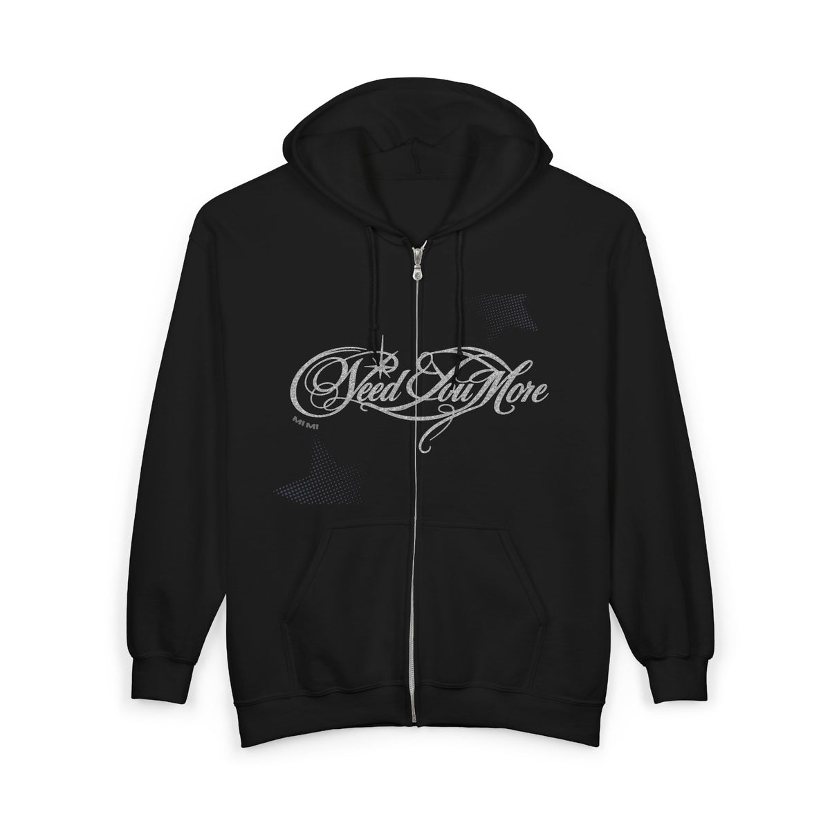 NEED U MORE BLACK LOGO HOODIE